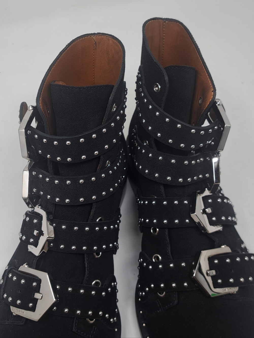 Givenchy Paris Women's Ankle Boots Studded Suede Straps Italy 36.5 EU / 6.5 US - Picture 11 of 16